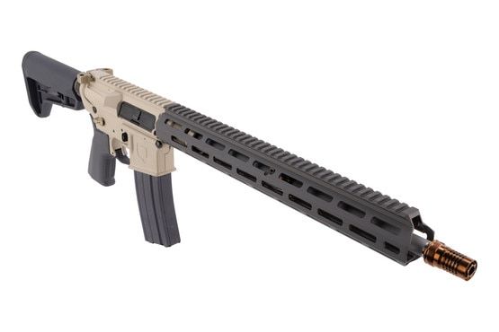 The Sugar Weasel rifle features the Cherry Bomb Muzzle Brake.